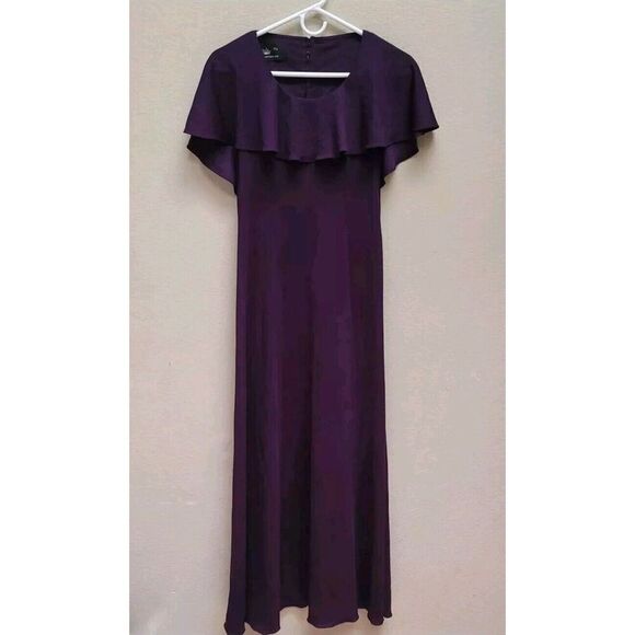 Vintage Ursula of Switzerland Womens Size 9/10 Purple Fancy Maxi Dress - Picture 1 of 8